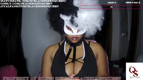 Snapshot of blacksirenqueen chatting on October 9, 2025, 10:02 am Queen Siren online show from October 9, 2025, 10:02 am