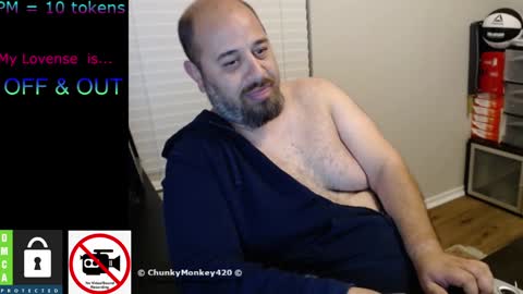 Snapshot of chunkymonkey420 chatting on February 2, 2025, 7:20 am Spencer Smokey Bear online show from February 2, 2025, 7:20 am