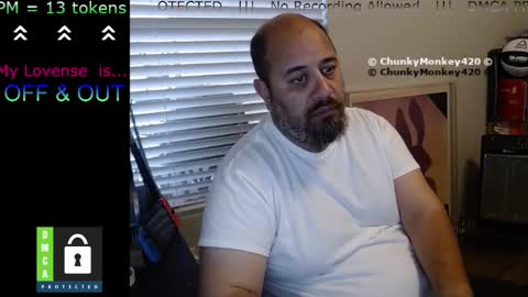 Snapshot of chunkymonkey420 chatting on March 7, 2025, 7:27 pm Spencer Smokey Bear online show from March 7, 2025, 7:27 pm