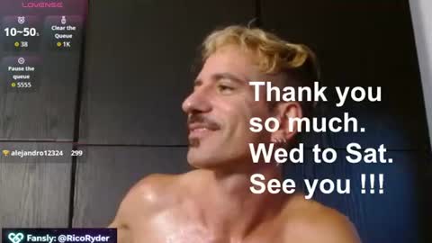 Rico Ryder online show from July 10, 2026, 5:26 pm