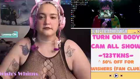 Snapshot of nevermakeawish chatting on July 9, 2026, 9:24 am Wishs Playground online show from July 9, 2026, 9:24 am