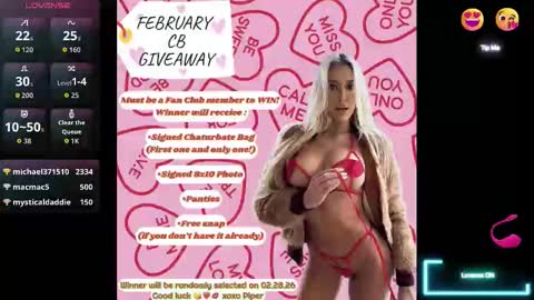 PipinPiper online show from February 22, 2026, 7:56 pm