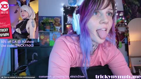 Snapshot of tricky_nymph chatting on January 4, 2025, 7:13 am Cassie online show from January 4, 2025, 7:13 am