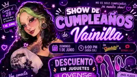 Snapshot of vainilla_l chatting on June 17, 2026, 1:30 am Vainilla Independent model online show from June 17, 2026, 1:30 am