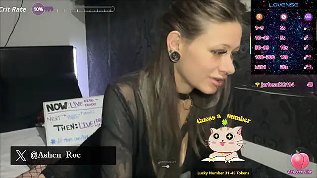 AshenRoe online show from March 9, 2026, 9:35 am