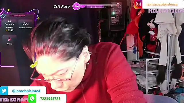 LaInsaciableIntensa online show from July 19, 2026, 9:29 pm